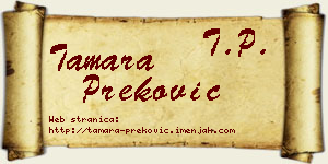 Tamara Preković vizit kartica